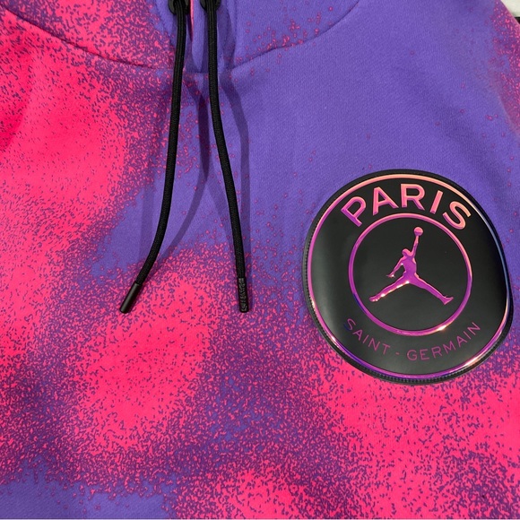 NWT Mens Nike Air Jordan PSG Tie-Dye Pullover Hoodie Size 2XL CK9649-510 Warm - Picture 12 of 16
